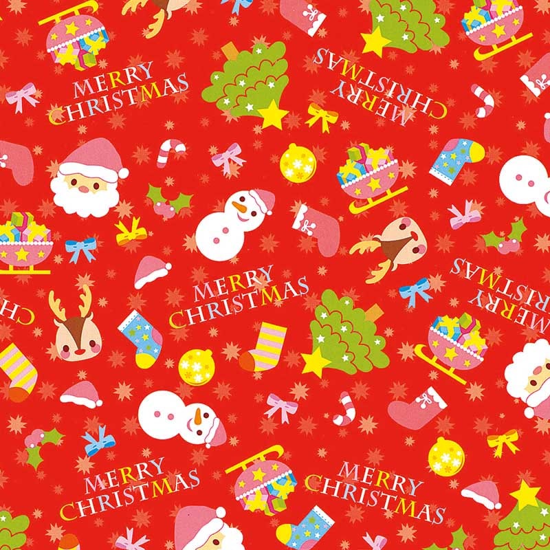 HEIKO クリスマス包装紙 半才 ベビーサンタR 50枚／袋